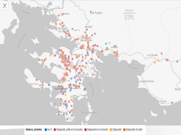 cartographie des exactions nouvelle-calédonie